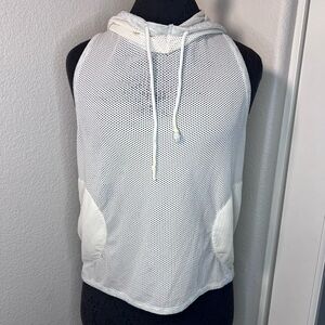 Mesh Sleeveless Tank Athleisure Hoodie No size